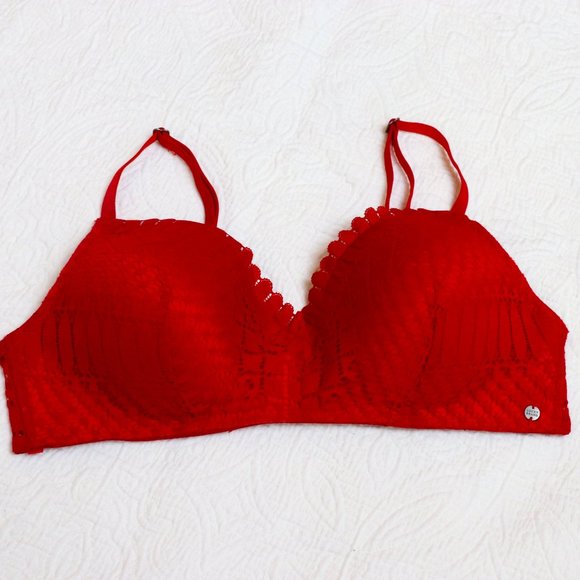 Lucky Brand | Red Lace Bra Size 36C Wireless, Lightly Padded - Picture 10 of 10